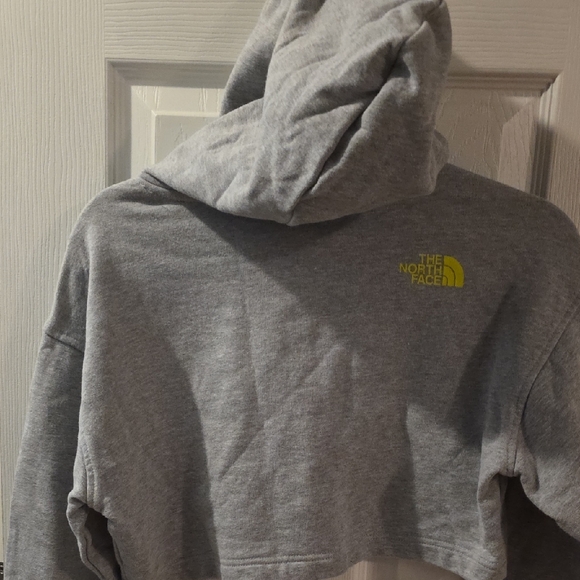 The North Face Heather Gray 11cotton Sweatshirt with Vibrant Yellow Graphic - Picture 4 of 4